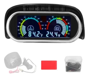 Medidor temperatura agua voltaje auto 2 en 1 12V 24V | Precio Perú